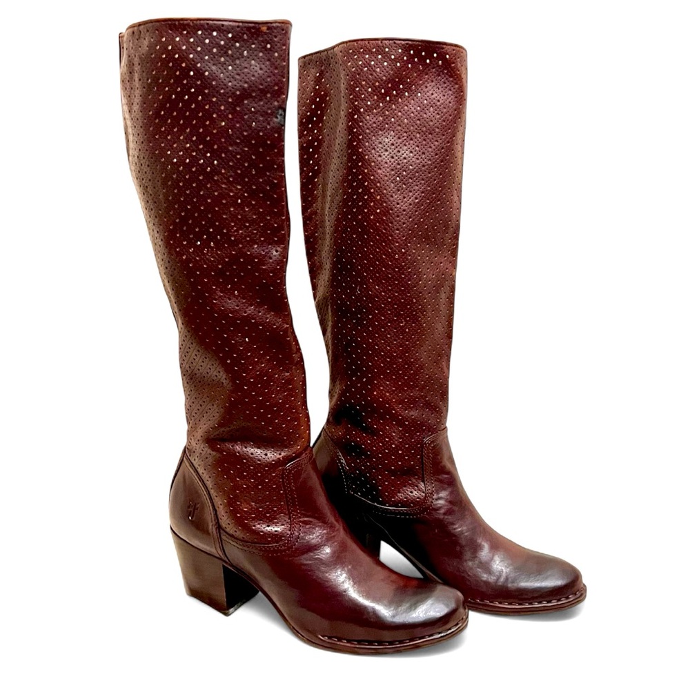 Women's Frye Lucinda Perforated Tall Knee Slouch Boot size 10